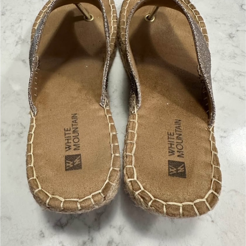 White Mountain Metallic Espadrille Sandals - Picture 4 of 5